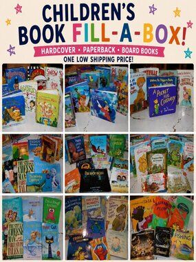 Bulk Children's Books Fill a Box of Hardcover Paperback & Board books for 1 low